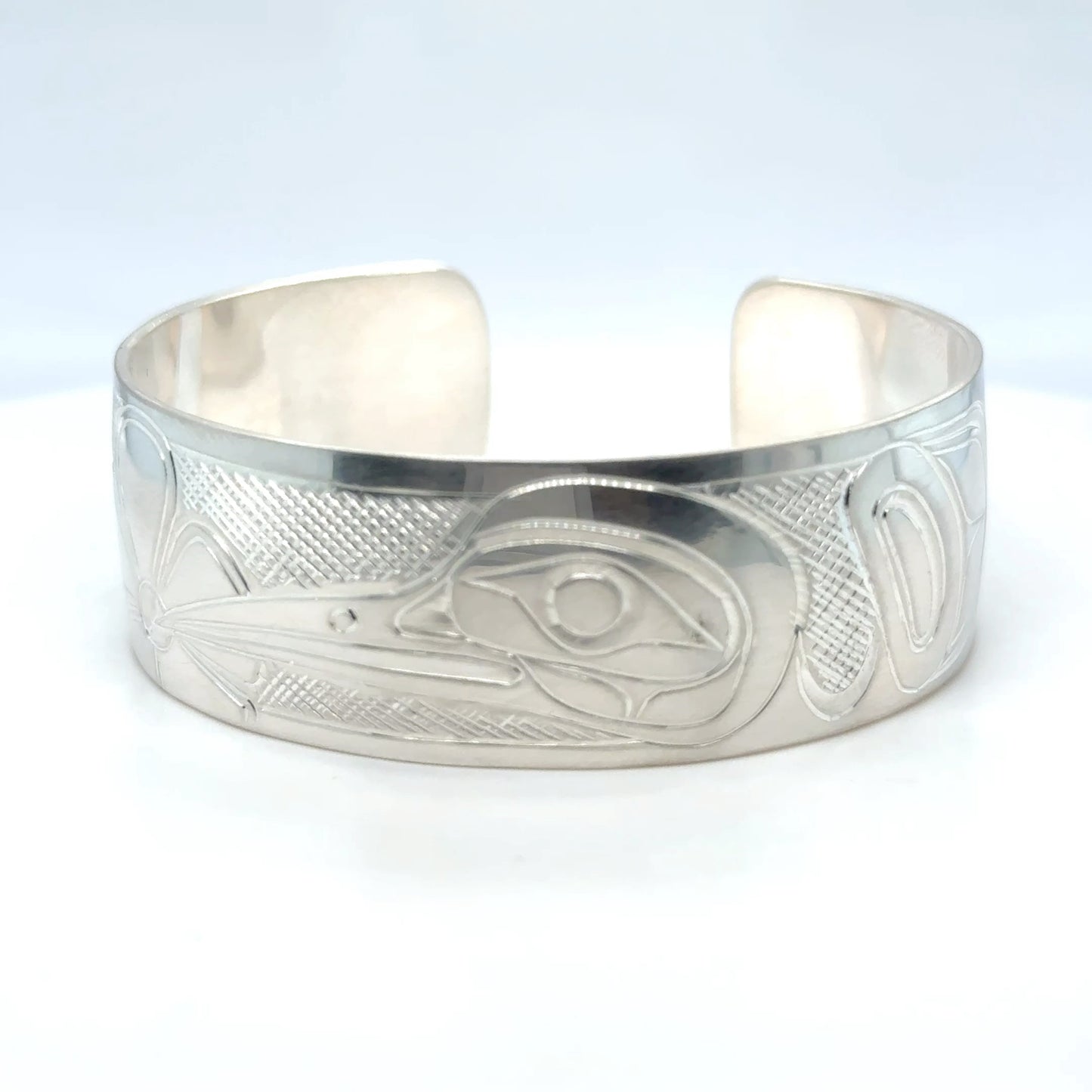 Bracelet - Sterling Silver - 3/4" - Hummingbird & Flower - Shorter Length