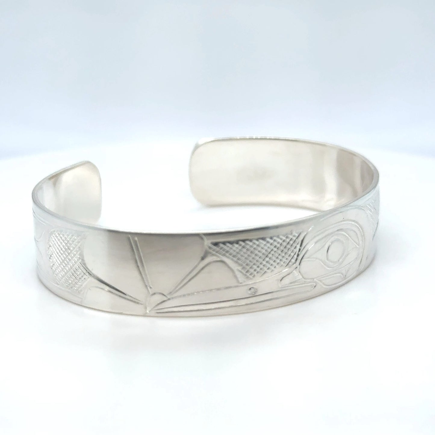 Bracelet - Sterling Silver - 1/2" - Hummingbird & Flower - Shorter Length