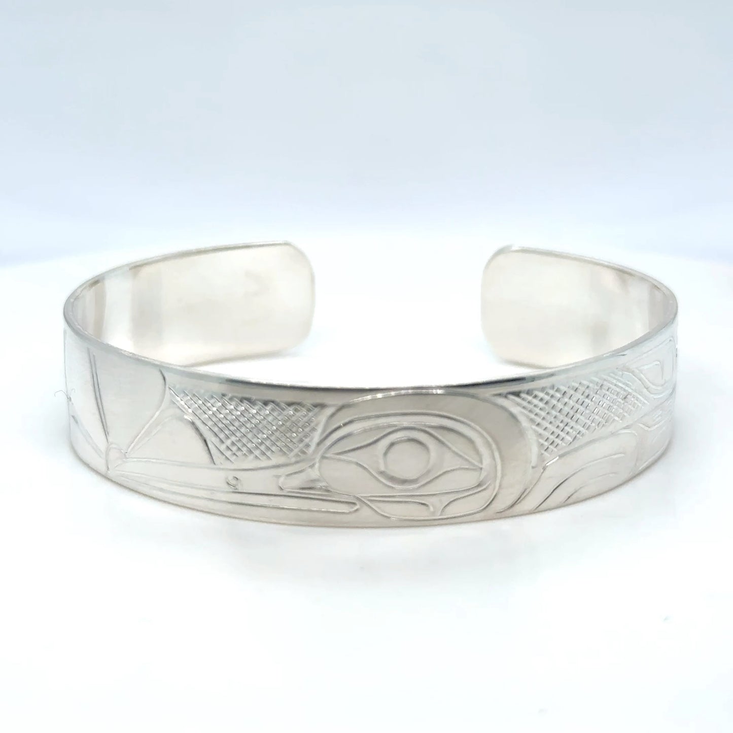 Bracelet - Sterling Silver - 1/2" - Hummingbird & Flower - Shorter Length