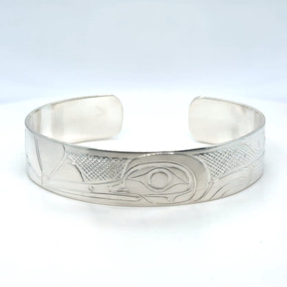 Bracelet - Sterling Silver - 1/2" - Hummingbird & Flower - Shorter Length