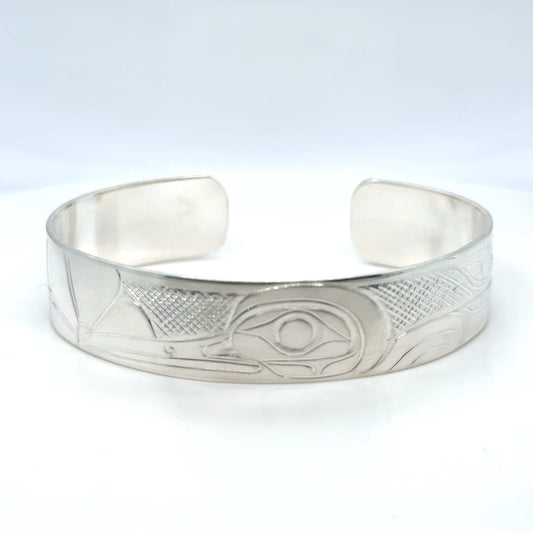 Bracelet - Sterling Silver - 1/2" - Hummingbird & Flower - Shorter Length