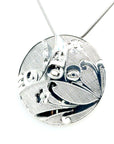 Pendant - Sterling Silver - Round - Hummingbird - XL - 45mm