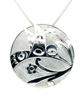 Pendant - Sterling Silver - Round - Hummingbird - XL - 45mm