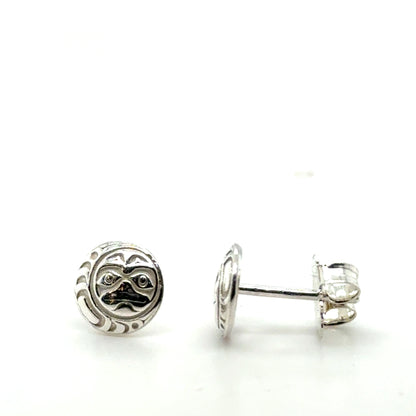 Earrings - Sterling Silver - Stud - Moon - Micro - 8mm