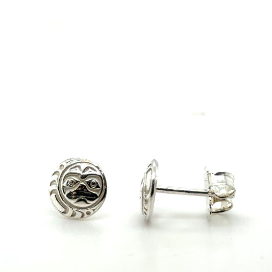 Earrings - Sterling Silver - Stud - Moon - Micro - 8mm