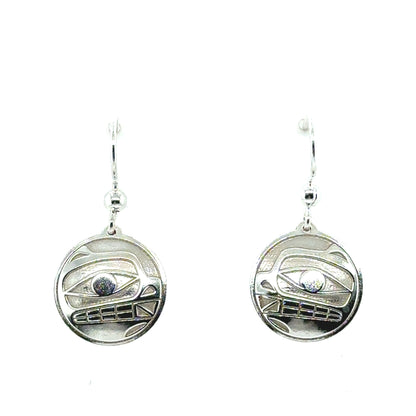Earrings - Sterling Silver - Drop - Round - Bear - Small - 15mm