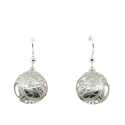 Earrings - Sterling Silver - Drop - Round - Moon - Small - 15mm