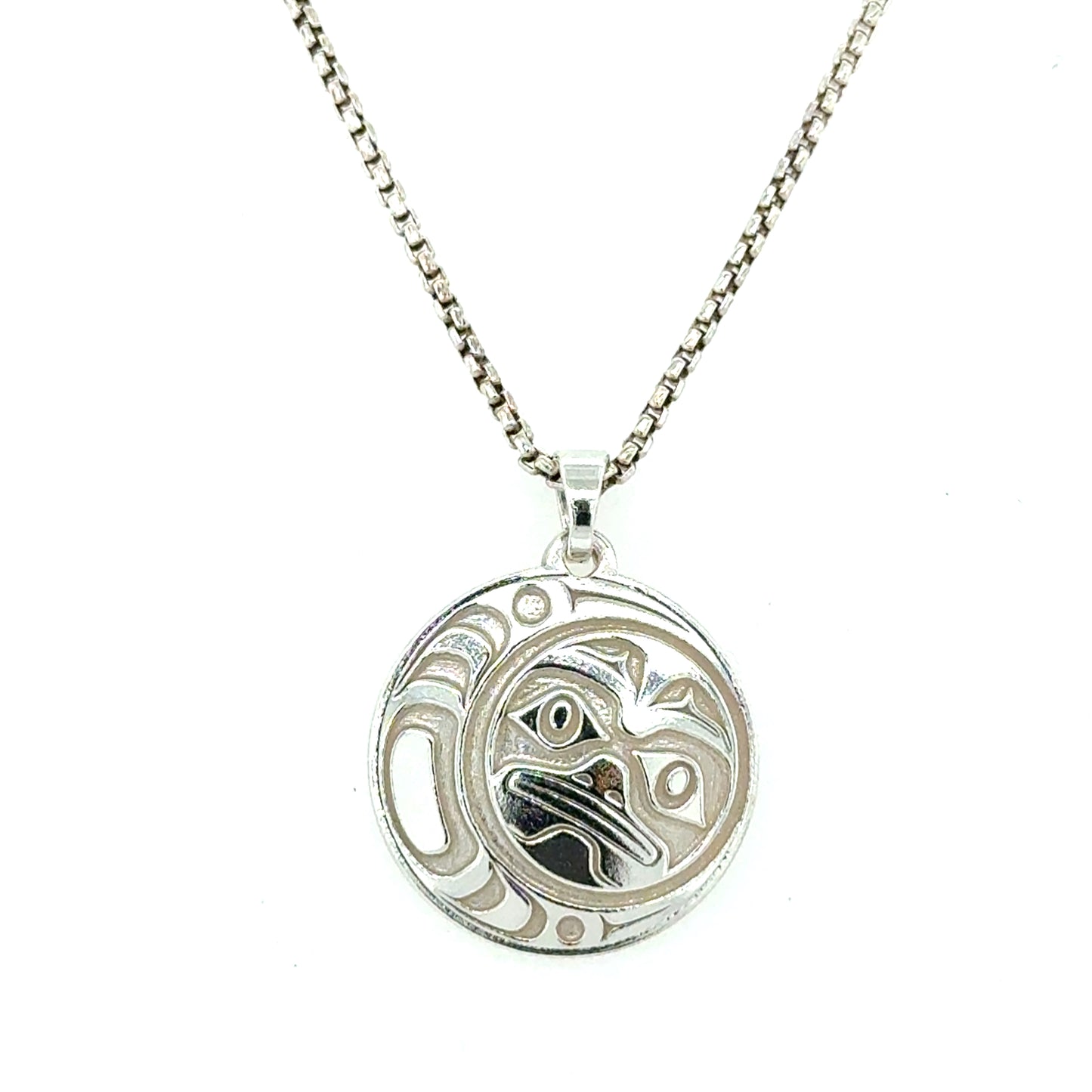Pendant - Sterling Silver - Round - Moon - Small - 20mm