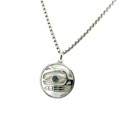 Pendant - Sterling Silver - Round - Bear - Mini - 15mm