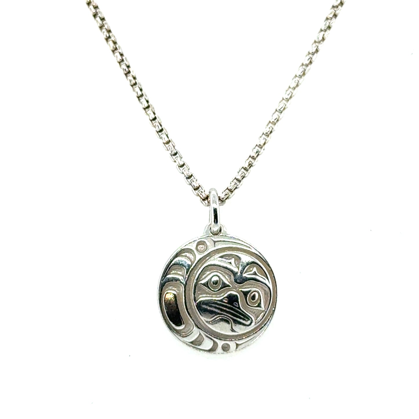 Pendant - Sterling Silver - Round - Moon - Mini - 15mm