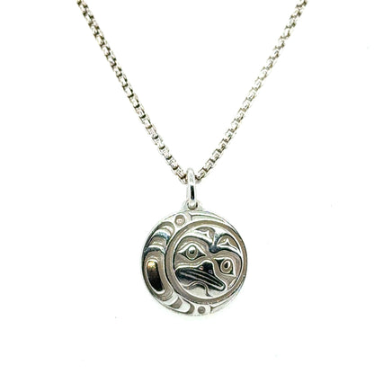 Pendant - Sterling Silver - Round - Moon - Mini - 15mm