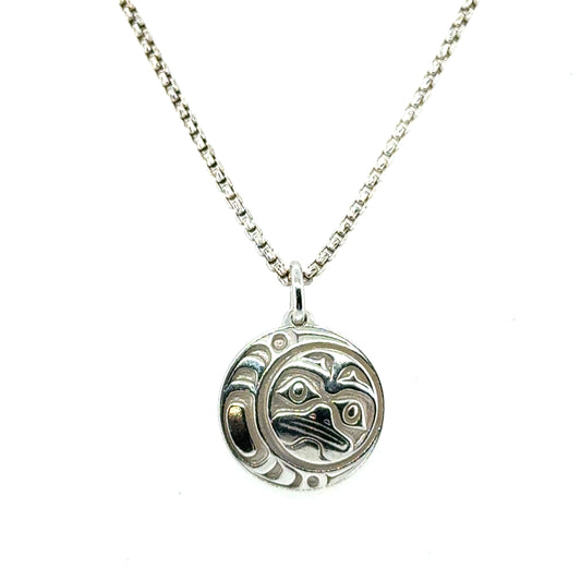 Pendant - Sterling Silver - Round - Moon - Mini - 15mm