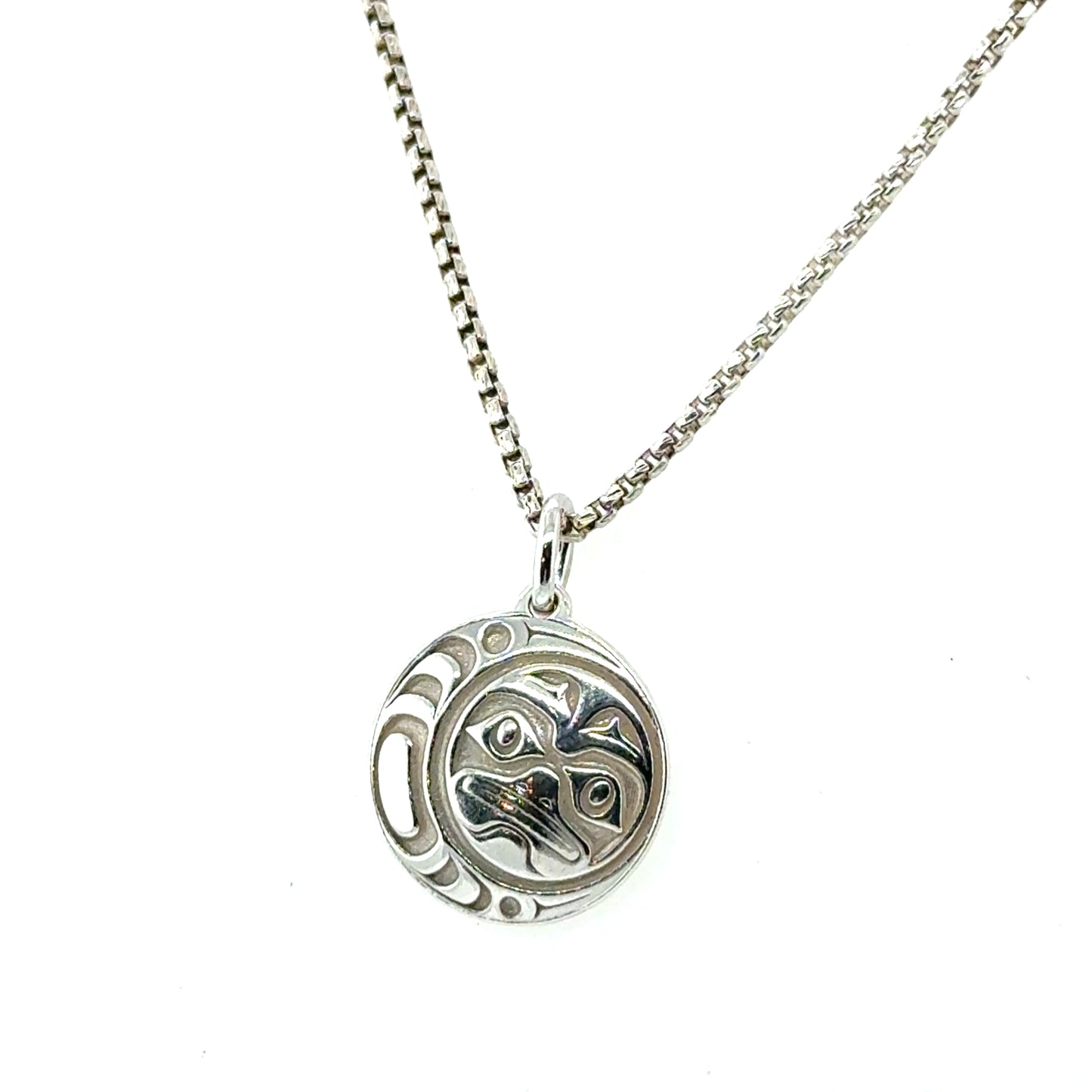 Pendant - Sterling Silver - Round - Moon - Mini - 15mm