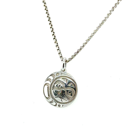 Pendant - Sterling Silver - Round - Moon - Mini - 15mm