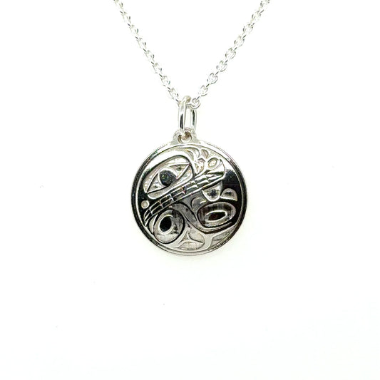 Pendant - Sterling Silver - Round - Orca 2 - Mini - 15mm