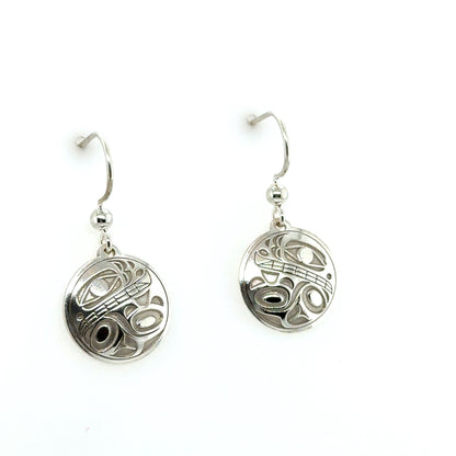 Earrings - Sterling Silver - Drop - Round - Orca 2 - Small - 15mm