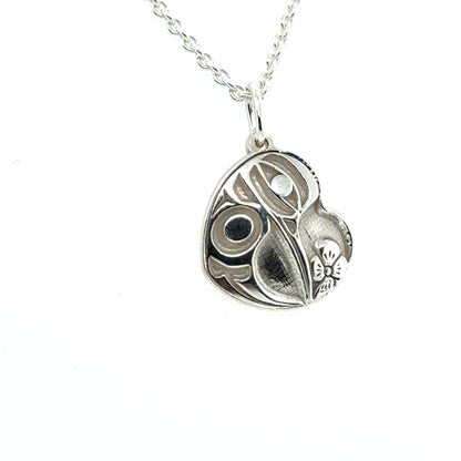 Pendant - Sterling Silver - Heart - Hummingbird - Mini