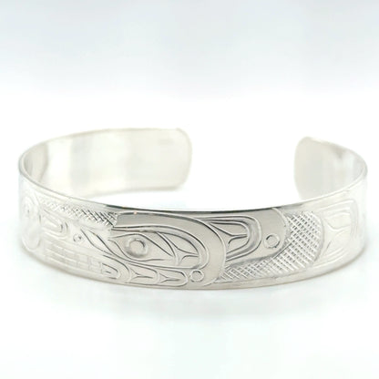 Bracelet - Sterling Silver - 1/2" - Wolf & Moon