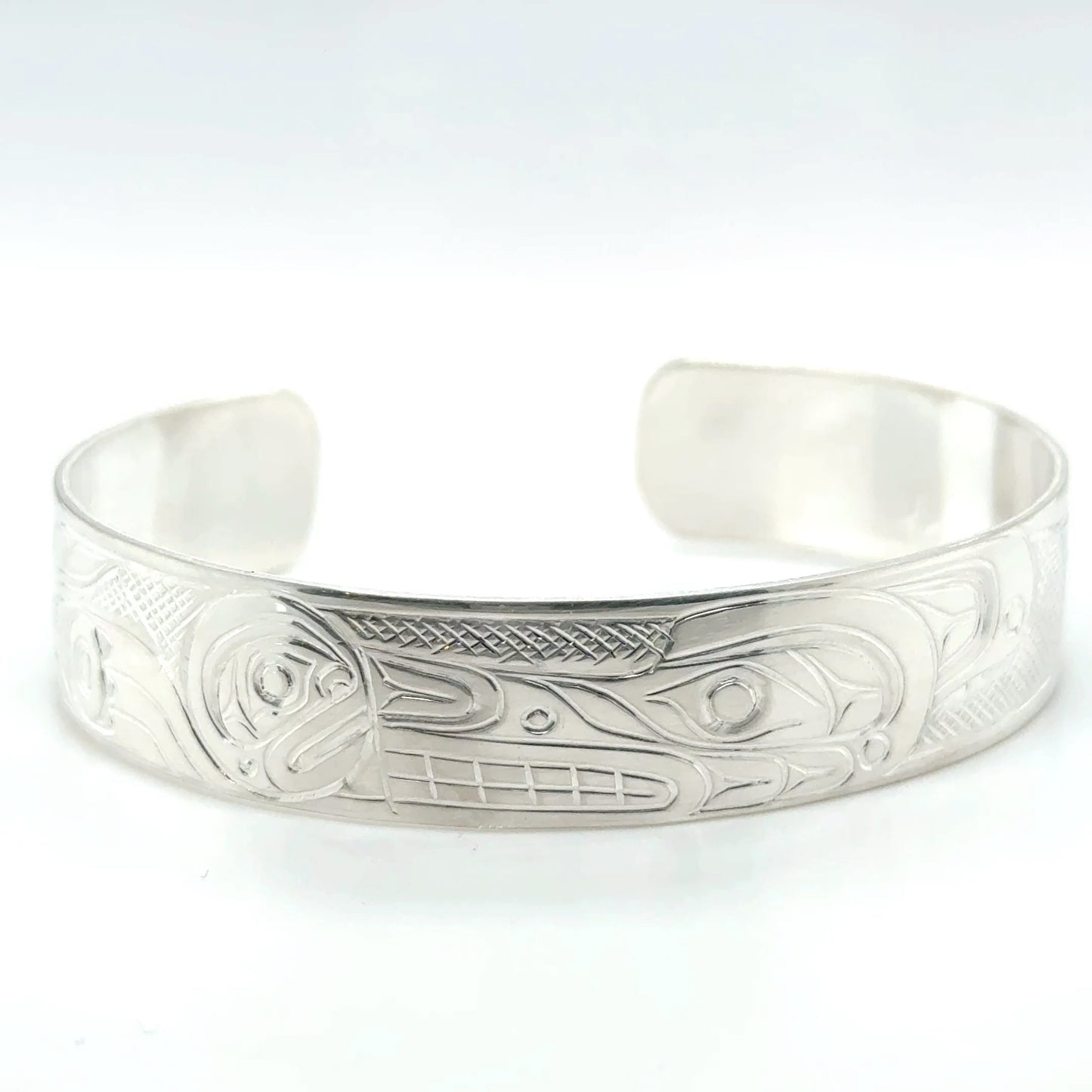 Bracelet - Sterling Silver - 1/2" - Wolf & Moon