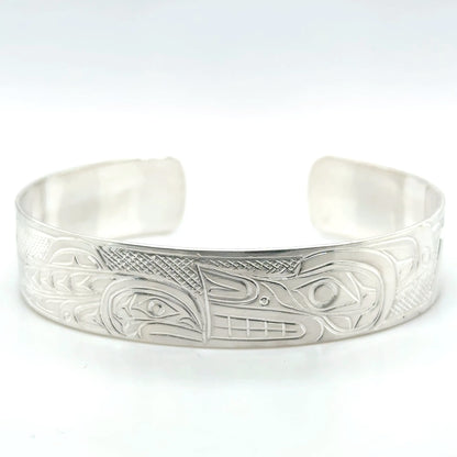 Bracelet - Sterling Silver - 1/2" - Wolf & Salmon