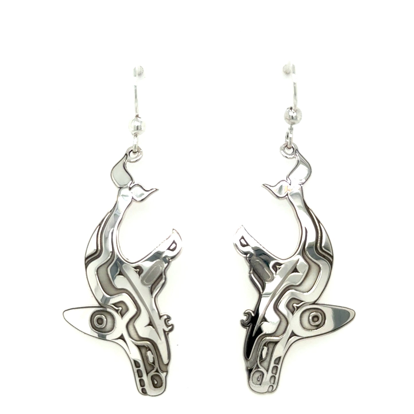 Earrings - Sterling Silver - Cutout Whale