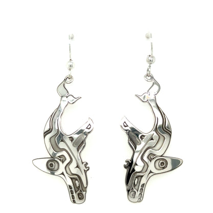 Earrings - Sterling Silver - Cutout Whale