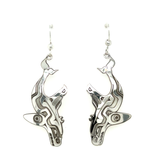 Earrings - Sterling Silver - Cutout Whale