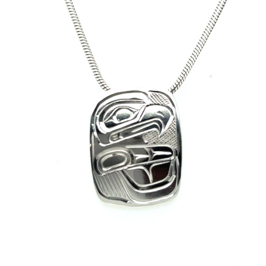 Pendant - Sterling Silver - Rectangle - Eagle