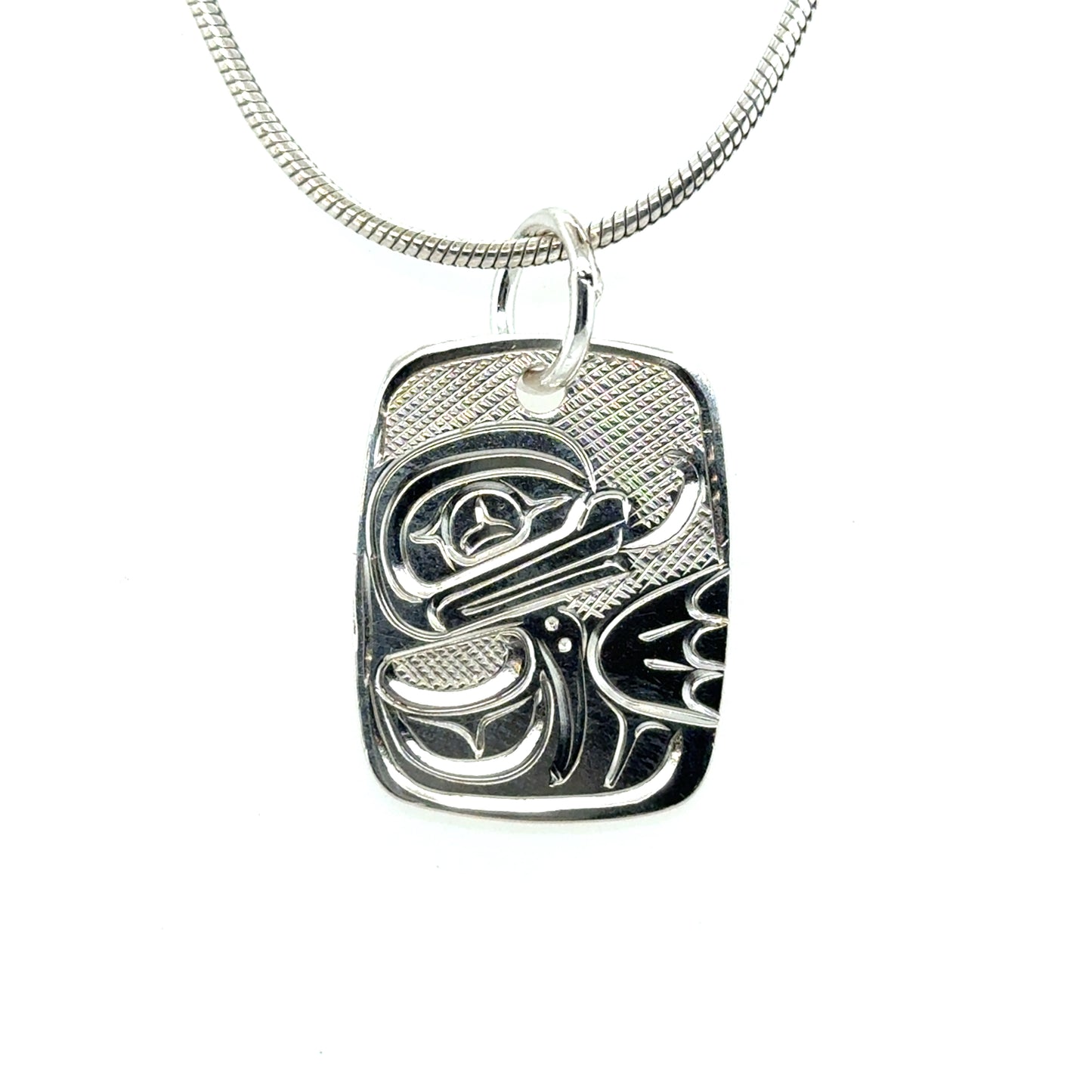 Pendant - Sterling Silver - Rectangle - Frog