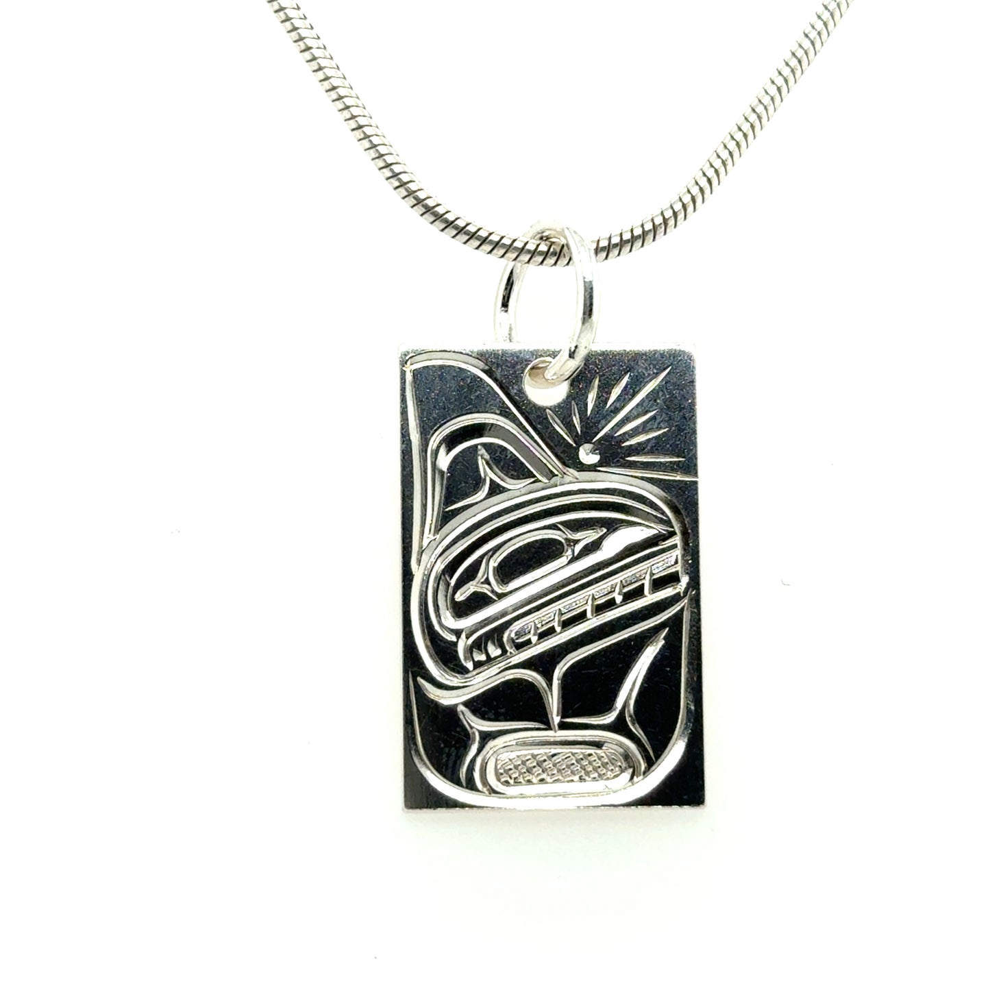 Pendant - Sterling Silver - Rectangle - Orca