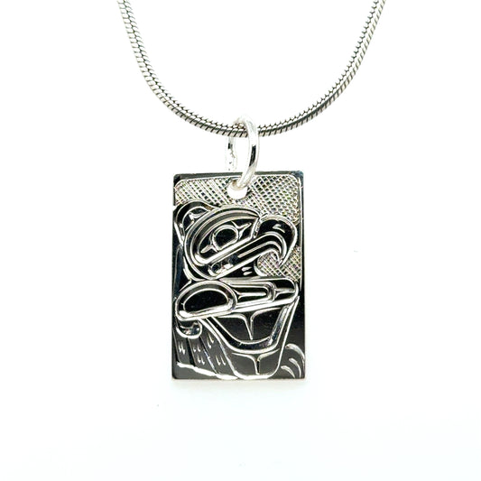 Pendant - Sterling Silver - Rectangle - Eagle