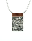 Pendant - Sterling Silver & Copper - Rectangle - Orca