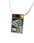 Pendant - Sterling Silver & Copper - Rectangle - Orca