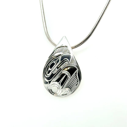Pendant - Sterling Silver - Teardrop - Eagle
