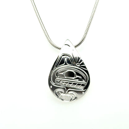 Pendant - Sterling Silver - Teardrop - Orca