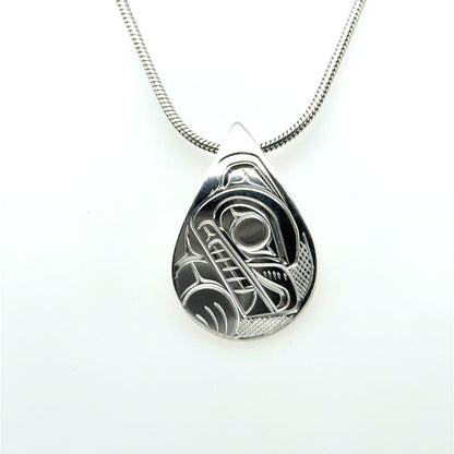 Pendant - Sterling Silver - Teardrop - Bear