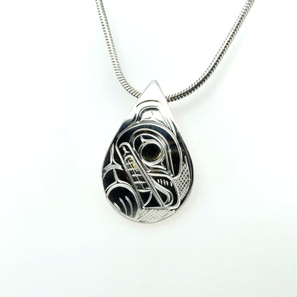 Pendant - Sterling Silver - Teardrop - Bear