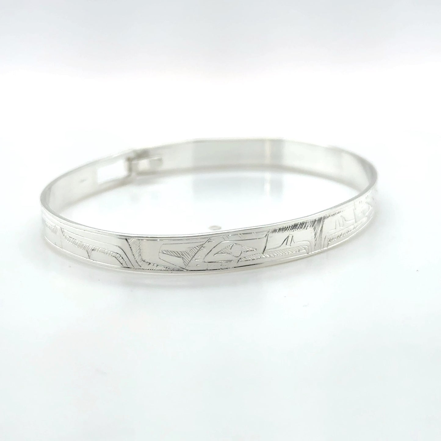 Bangle - Sterling Silver - 1/4" - Eagles - Shorter Length