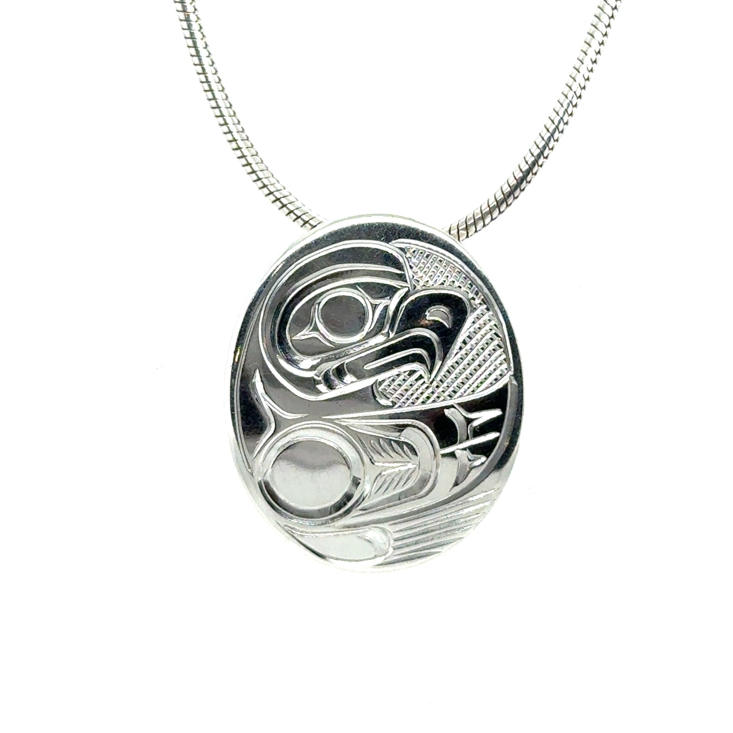 Pendant - Sterling Silver - Oval - Eagle
