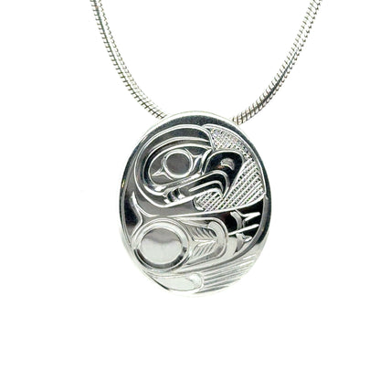 Pendant - Sterling Silver - Oval - Eagle
