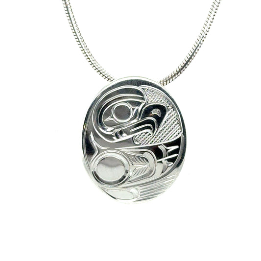 Pendant - Sterling Silver - Oval - Eagle