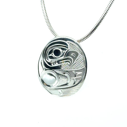 Pendant - Sterling Silver - Oval - Eagle