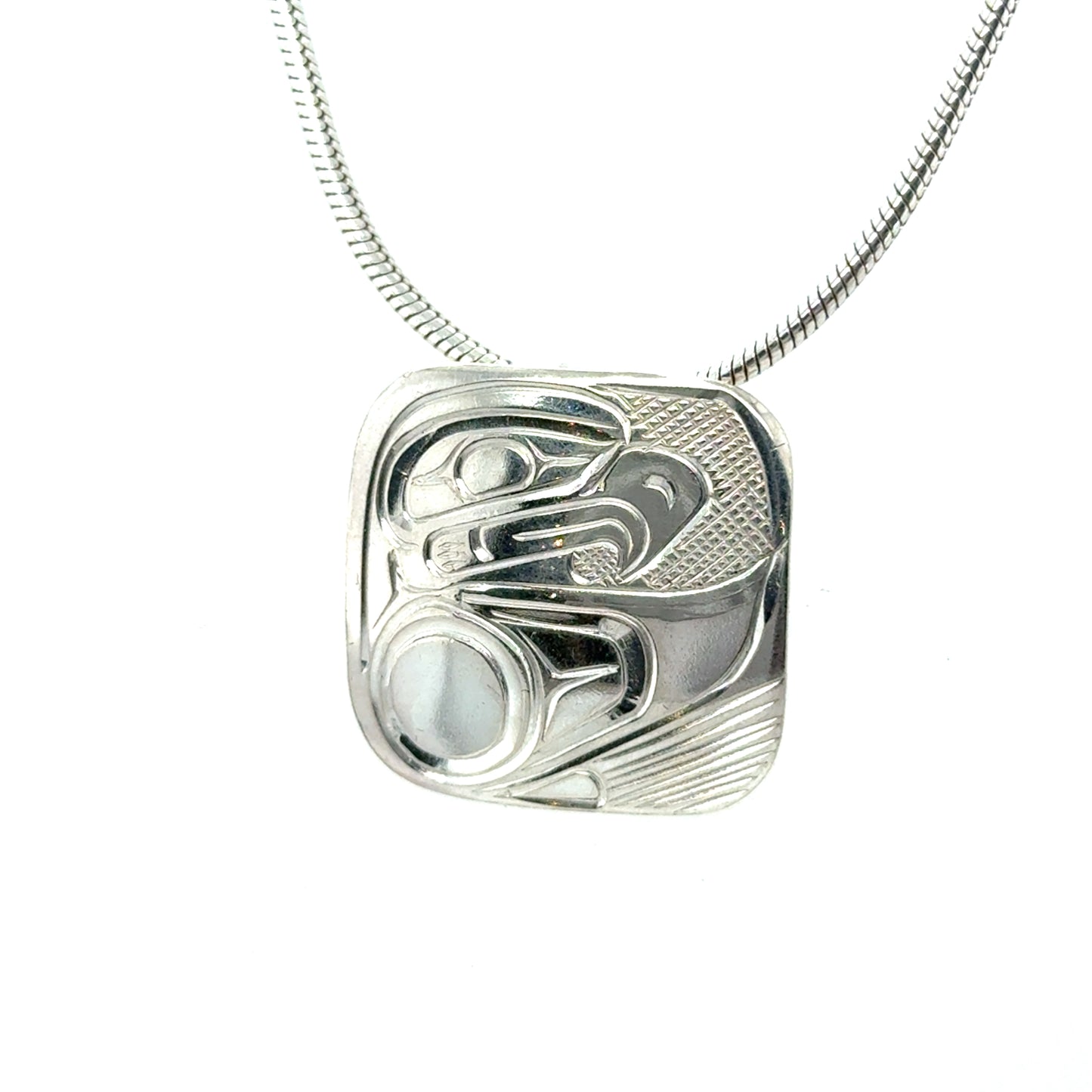 Pendant - Sterling Silver - Square - Eagle