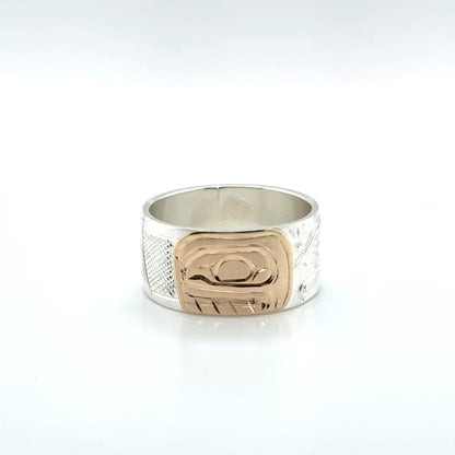 Ring - Gold and Silver - 3/8" - Orca - Size 9 - For Corra
