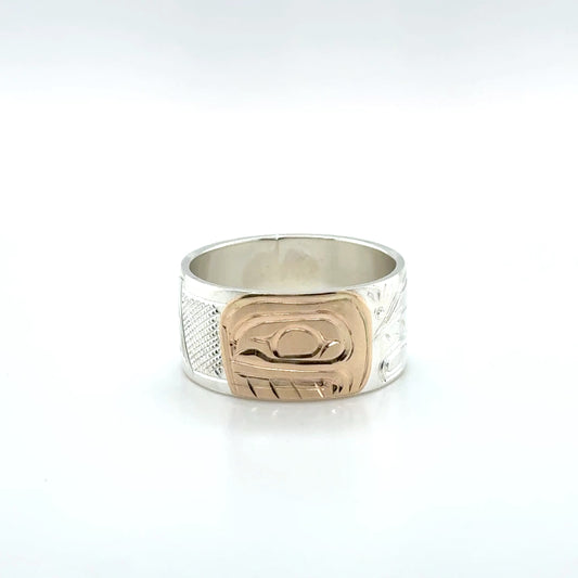 Ring - Gold and Silver - 3/8" - Orca - Size 9 - For Corra
