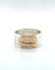 Ring - Gold and Silver - 3/8" - Orca - Size 9 - For Corra