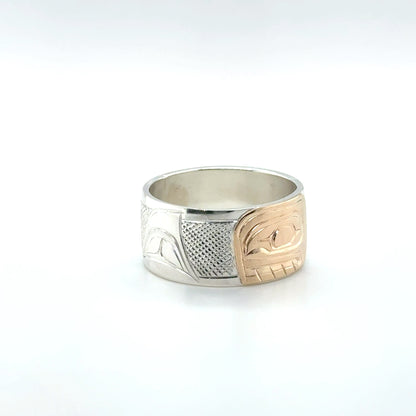 Ring - Gold and Silver - 3/8" - Orca - Size 9 - For Corra