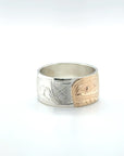 Ring - Gold and Silver - 3/8" - Orca - Size 9 - For Corra