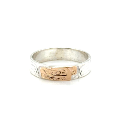 Ring - Gold & Silver - 3/16" - Bear - Size 9