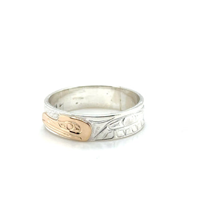 Ring - Gold & Silver - 3/16" - Hummingbird - Size 7